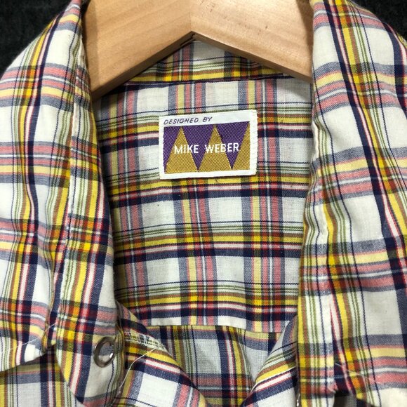 Mike Weber Flannel Pearl Snap Size XLarge Purple Pearl Snap Long Sleeve‎ - Picture 3 of 7